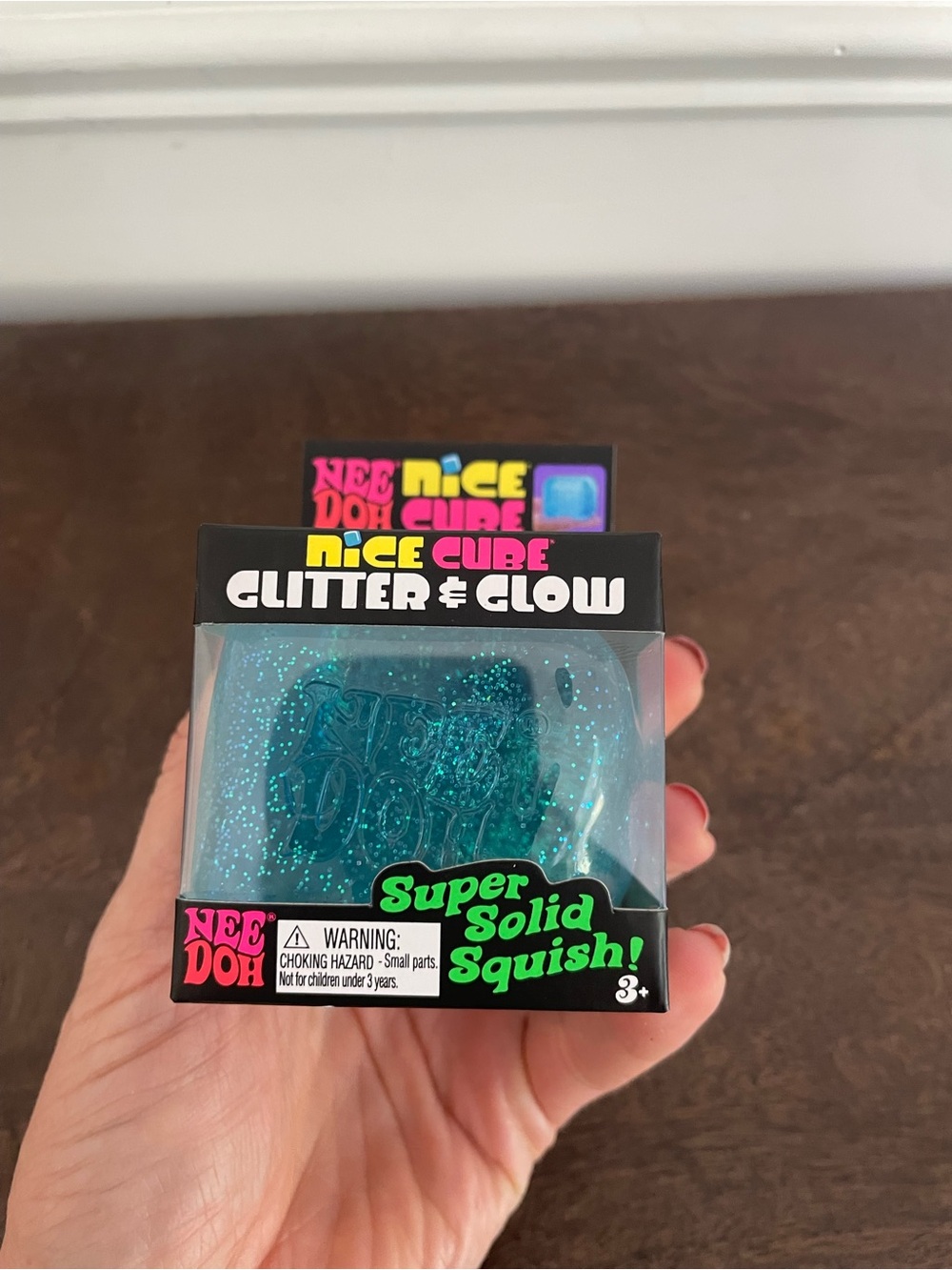 NeeDoh Nice Cube Glitter & Glow Blue Squishy Toy - Picture 4 of 5